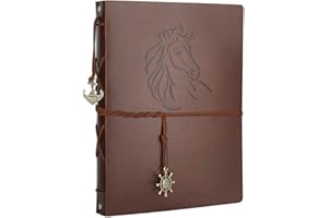 Album Photos, AIOR Album Scrapbooking Mariage Album Scrapbook Original en Cuir Vintage avec 60 pages noires, DIY Adhesif Souvenir Livre Cadeau Original Anniversaire Noël pour Femme Homme Maman Fille