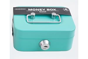 XNSHUN Kleine Geldkassette Kleiner Safe, Kasse Mit 2 Schlüsseln Geldkassette Abschließbar, Tresor, Trinkgeldkasse, Geldkasse Für Münzen & Scheine, 11.5 X 8.5 X 5.8 cm (Grün)