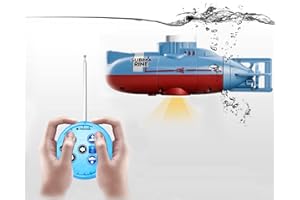 Asslye Mini RC Submarine Remote Control Boat, 6 Channels Remote Control Under Water Ship RC Submarine Model Kids Educational Toy Gift for Children