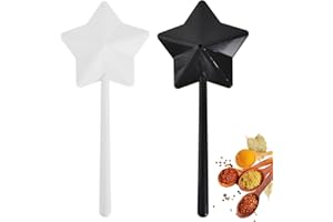 TIBAPLA 2 Stück Gewürzstreuer Zauberstab, Salz und Pfefferstreuer Stern,Salz Pfefferstreuer Zauberstab, Gewürzstreuer Stern, Kunstoff, Salz- und Pfefferstreuer Set, für Haus, Restaurant (Schwarz+Weiß)