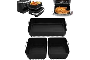 SMGBWAY Accessoire Air Fryer, 3Pcs Moule Air Fryer Réutilisable Plat pour Ninja Foodi AF500EU 10.4L, Air Fryer Accessoires, Moule Silicone Airfryer Pot pour Ninja Foodi Flex 10,4 L (3Pcs)