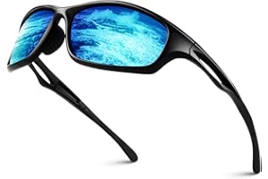 LINVO Occhiali da Sole Uomo Sportivi Polarizzati Guida Ciclismo Pesca TR90 Telaio Occhiali da Sole 100% Protezione UV