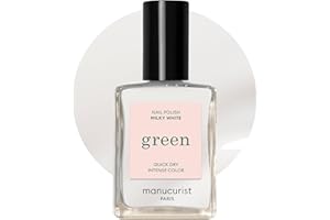 Manucurist - Green Smalto Unghie Milky White - Smalto Bianco Latte - Smalti per Unghie Classico 9-Free - Vegano e di Origine Biologica (80%) - Manicure Professionale - 15ml - Nail Polish