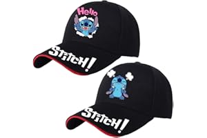 OBLRXM Sti-TCH Casquette de Baseball 2 pièce Li-lo and Sti-TCH Casquette Enfant, Sti-TCH Casquette Enfant Casquette Anime Baseball Cap, pour Chapeau de Soleil Enfant Baseball Cap de garçon Fille