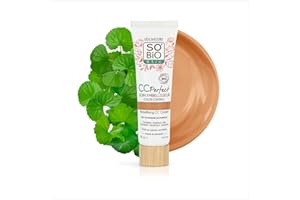 SO'BIO ÉTIC LÉA NATURE SO BiO étic| CC Crème Color Control certifiée Bio - Perfect | Médium | Soin embellisseur | Anti-rougeurs, Anti-fatigue, Anti-teint terne |Centella asiatica bio | Vegan|Made in France|30 ml