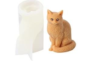 JS MOLD Tier Silikonform 3D Katzen Form Silikon Seifengießform,Tier Gießformen Silikon,Hund Kerze Silikonform,DIY Silikonform zur Herstellung von Kuchen, Seifen, Fondant Kuchen Dekoration Form (2#)