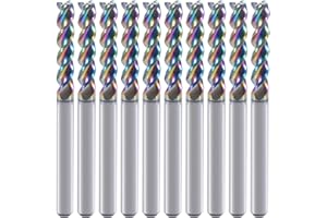 HOZLY Fresa cuadrada de carburo de 1/8 pulgadas para aplicaciones de cobre y aluminio, 3 flautas, diámetro de corte de 1/8 pulgadas, revestimiento DLC, brocas de enrutador CNC, brocas de fresado final