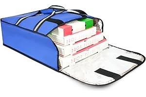Foxhound Pizza Delivery Bag Insulated - 5 16 Inch Pizza Boxes, 46x46x20cm Pizza Bag for Restaurants, Takeaway, Pizza Bag Delivery, Uber Eats Delivery Bag, Deliveroo Bags - Blue