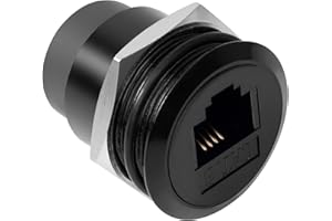 QIANRENON RJ11 Wpuszczany Gwintowany Montaż Telefoniczny Stały Adapter Linia CAT3 RJ11 6P4C Żeński do Żeńskiego panelu Montaż Okrągłe Złącze, Telefoniczne Złącze, Modem