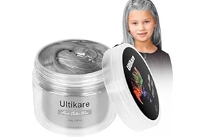 Cera Gris del color del pelo, Ultikare cera de color para el pelo Temporal Cera natural desechable para teñir el cabello en color Cosplay, partido (Gris)