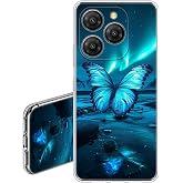 Mobile Phone Case Compatible with Blackview Shark 9 Silicone Thin Soft Drop Protection Shockproof Scratch-Resistant Transparent TPU Protective Case with Aesthetic Pattern Butterfly