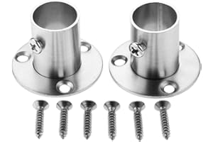 Hicello 2 soportes de acero inoxidable para barra de armario, 19 mm