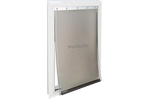 PetSafe - Porta per Animali in Alluminio, Design Durevole, Facile da Installare, Guarnizione Resistente alle Intemperie, Per Più Animali, L