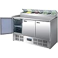Polar Refrigeration G-Series 235W Pizza Food Prep Triple Door Counter Fridge 390 Litre, Stainless Steel, 2°C to 8°C, 1010(H)x1370(W)x700(D)mm, 3 Adjustable Shelves, Fan-Assisted Cooling | G605