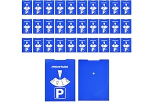 Zithgen 30 PZ Disco Orario Europeo Auto in Parcheggio Parchimetro Disco Orario Auto, Disco Orario in Finta Pelle Blu Disco Orario Europeo Busta Protettiva in PVC per Auto Camion Camper Furgone 11x15cm