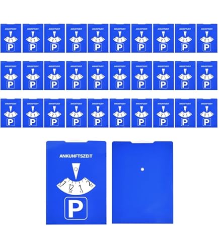 Disque De Stationnement, 2 Pièces, En Bleu, En Papier, Réglable Des Deux Côtés, Parcmètre Avec ORA DI ARRIVO, Pour Voiture, Camion, Camping-car, Parking Disc Blue, Disques De Stationnement