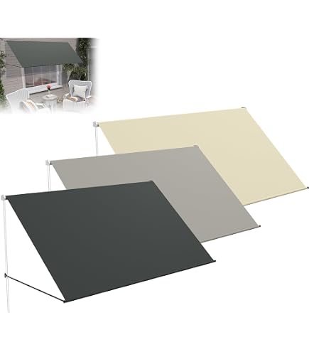 2 Stück Fenster- Und Tür-Markisenhalterungen – Aus Polycarbonat, 60x19 Cm, Schwarz, Für Balkon & Terrasse