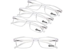 TERAISE 4PCS Gafas de lectura anti luz azul, ligeras y cómodas gafas de lectura para hombres y mujeres, Lectores luz azul para computadora/teléfono incluido estuche para gafas