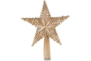 Heitmann Deco Paja de árbol de Paja, con Punta de árbol de Navidad, de Material Natural