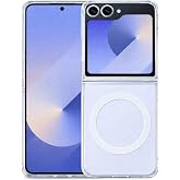 Fenza Samsung Galaxy Z Flip 6 ile Uyumlu G&uuml;&ccedil;l&uuml; Mıknatıslı MagSafe Şeffaf Kamera Korumalı Telefon Kılıfı