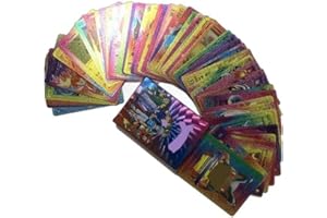 LDDYKZY Lot de 55 Cartes Vmax en Or stitcAnglais, Shiny Cartes d'Échange De Carte GX Flash Amusantes, Cadeaux de Collection pour Enfants Non Origine, Pas de répétition Coloré