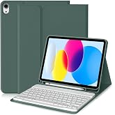 Fogy Ipad (A16) 10. Nesil 2022/2025 ile Uyumlu Bluetooth T&uuml;rk&ccedil;e Q Klavyeli Kılıfı, Koyu Yeşil