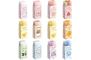 JYNVO 12 Pièces Mignon Crayon Gomme, Gomme Douce, Gomme Animale Mignonne Enfants, Animé Coloré Gomme, pour Anniversaire Enfants, Maison Fournitures de Bureau Papeterie