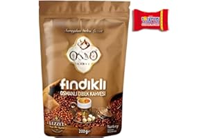 ‎TRINOVI.COM Trinovi Osso Türkischer Ottoman Haselnuss-Mokka Kaffee, 1 X 200gr, Traditioneller, Aromatischer Ottomanischer Kaffee, Frisch Gemahlen, Röstkaffee, Inklusive Tony's Schokolade