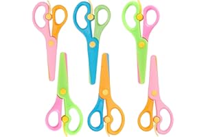 KEQAR 6 PCS Ciseaux de Sécurité en Plastique, Ciseaux pour Enfants dès 2 Ans, Idéal pour les Activités Créatives des Tout-Petits