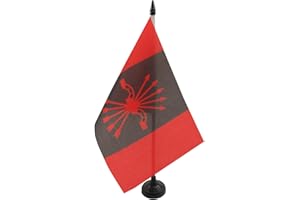 AZ FLAG Bandera de Mesa de la FALANGE ESPAÑOLA DE Las JONS 21x14cm - BANDERINA de DESPACHO del FALANGISMO 14 x 21 cm
