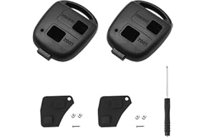 ShnminEU 2 pièces Coque de clé Compatible avec Toyota Aygo Corolla Yaris RAV4 Prado Avensis Cruiser Previa Echo Tarago télécommande Clé de Voiture à 2 Boutons avec 4 interrupteurs et Tournevis