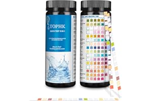 Kit D'analyse de l'eau Potable 16 en 1 bandelettes de Test d'eau Potable Kit de Test d'eau pour Le Test de qualité de l'eau à Domicile Test Rapide facile-100 pièces