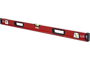 STIER Premium Wasserwaage, mit Magnet und drei Libellen, 1000 mm, 0,5 mm/m, vertikal und horizontal messen, Spiegel-Lotlibelle, präzise Messung, Aluminiumlegierung, doppelt gefräste Oberfläche