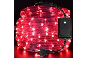 HEGEHE - 220V Striscia LED da esterno [3m, Rosso], IP67 Impermeabile Flessibile, 36 LEDs/m Tubo LED da interno, Illuminazione a 360°, Decorazione per casa e negozio