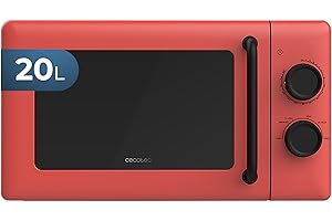 Cecotec Forno a Microonde Meccanico da 20 Litri Proclean 3010 Red. 700 W, 6 Livelli Di Potenza, Modalità Sbrinamento, Segnale Di Fine Cottura, Lampada Interna, Timer Fino A 30 Minuti, Design Rosso