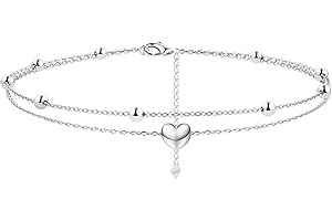 Milacolato Bracelets de Cheville pour Femme en Argent Sterling 925 Étoile Lune Bracelets de Cheville en Zircone Cubique pour Femmes Bracelet de Cheville de Pied Réglable Bijoux de Plage