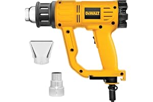 Dewalt 1 800 watt varmluftspistol D26411 (temperatur 50-400/600°, luftflöde: 250/450 l/min, med yt- och reduceringsmunstycke, säker vertikal position för stationär användning)