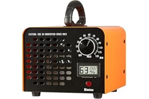 MHWGO Générateur d'Ozone Domestique 60000 mg/h, Générateur d'Ozone Purificateur d'Air, Machine à Ozone avec Affichage de la Température et de l'Humidité pour Bureau, Maison, Voiture