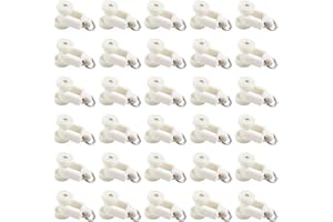 MenYiYDS - 30 pezzi di puleggia per cingoli in stile europeo | freno per rullo tenda per binario interno I rullo per tenda lavabile I gancio per tenda