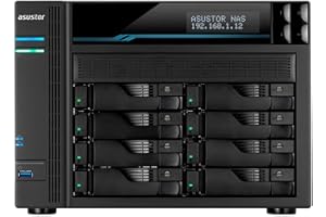 ‎ASUSTOR Asustor Lockerstor 8 AS6508T 8 Bay NAS - Netzwerkspeicher Gehäuse, Quad Core 2.1GHz CPU, 8GB RAM DDR4, M.2 NVMe SSD Caching