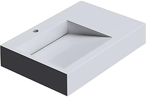 doporro Lavabo suspendido Colossum11 lavabo sobre encimera de diseño en blanco de 75 cm de ancho de mármol fundido