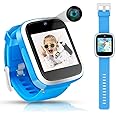 Smart Kids Watch Educational Electronic Toys Touch Screen Smart Watch Toys for 5-10 Year Old Boys Girls Toddler Watch HD Dual Camera Watch Birthday for Kids USB Charging (Blue)
