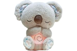 MEZHI Arrily Calming Otter、Evoraco Soothing Koala Bear, Sleeping Otter, Anxiety Relief Koala, Breathing Otter, Otter Plush Animal, Portable Plush Toy with Musical Lights and Rhythmic Breathing Actions