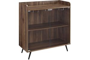 WALKER EDISON Eden Bridge Designs Bar Cabinet, Wood, Dark Walnut, 30 Inch