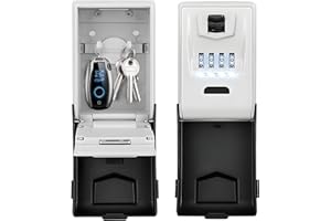 ‎IPALAMILA iPalamila Schlüsseltresor mit Zahlencode, Groß 4 Stellig Schlüsselsafe mit Code Beleuchteten, Wasserdicht Rostfrei Schlüsseltresor Außen, für Zuhause, Büro, Schule, Garage und Mehr (Schwarz)