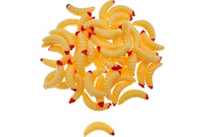 MILEPETUS 1Inch Silicone Soft Maggot Worm Soft Artificial Bread Worm Fishing Lure