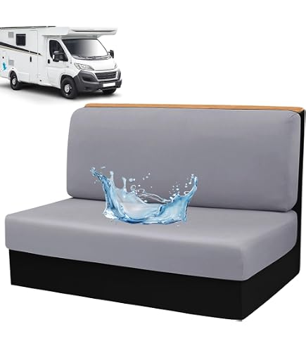 Lot De 2 Housses De Siège Pour Caravane/camping-car - Polyester Extensible Gris - Lavable - Anti-taches