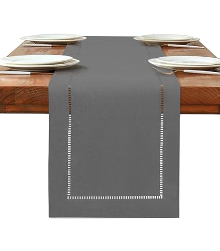 ABAKUHAUS Runner Rettangolare 40x180 Cm, Colore Grigio Scuro, Motivo Monochrome Starfish. 100% Poliestere, Fatto In Turchia.