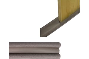 Amig - Burlete de Espuma Aislante para bajo Puertas - Doble Rodillo - Evita la Entrada de frío, Polvo o Insectos por Debajo de la Puerta - Gris - Polietileno