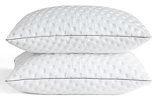 BedStory Pillows Pack of 2 - Shredded Memory Foam Pillow for Neck and Shoulder Pain Relief, Hypoallergenic and Cooling Bed Pillow - 50x75 cm, 1 Pair